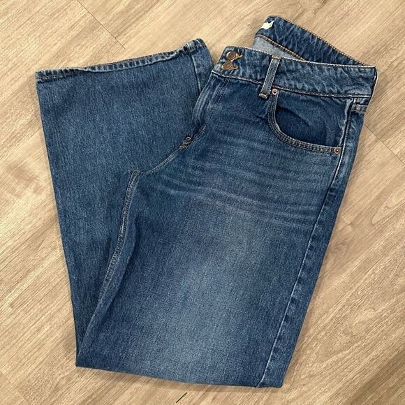 Levi's Dark Blue Superlow Wide Leg Denim Jeans - Picture 1 of 5